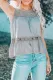 Gray Lace Embroidery Ruffled Sleeveless Top