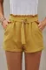 Yellow Casual Paper Waist Shorts
