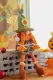 Orange Halloween Scarecrow Dwarf Hugging Pumpkin Faceless Doll