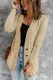 Beige Front Pocket and Buttons Closure Cardigan