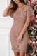 Lace Crochet Zipped Bodycon Mini Dress
