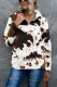 Lynlås krave Fleece sweatshirt med print