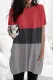 Gray Triple Colorblock Splicing Short Sleeve Mini Dress with Pockets