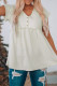 Beige Buttons V Neck Waffle Knit Babydoll Top