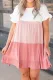 Pink Pink Pink Colorblock Tiered Ruffled Plus Size Dress