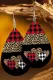 Black Plaid Leopard Print Waterdrop Dangle Earrings