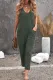 Green Sleeveless Wide Leg Loose Jumpsuit with Pocket