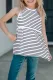 Striped Lace Splicing Sleeveless Girls Top