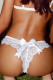 White Bow Knot Floral Lace Crochet Panty
