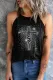 Black Faith Scatter Bling Print Graphic Tank Top