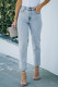 Light Washed Straight Leg Ankle Jeans