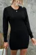 Black Geometric Texture Bodycon Sweater Dress