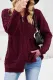 Wine Fiery Red Zip-up Open Front Knitted Sweater