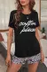 Black Coffee Please Graphic Crop Top And Shorts Lounge Set