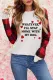 Valentine Letter Print Plaid Long Sleeve Sweatshirt