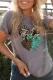 Gray Cowhide Leopard Turquoise Trio Heart Graphic Tee