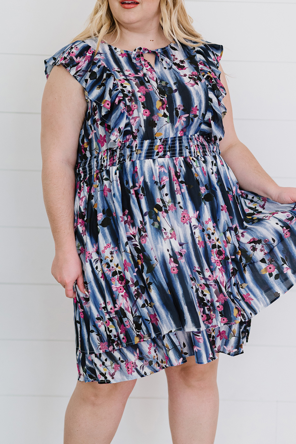 Strapless Sweetheart Dresses with Cascade Skirt Sky Blue Plus Size