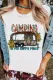 White Camping Is My Happy Place Car Graphic Print T Shirt