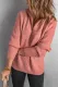 Pink Zip Neck Knitted Sweater