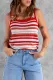 Red Scoop Neck Striped Tank