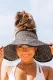 Black Foldable Wide Brim Bow Sun Visor Straw Hat