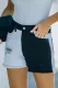 Black Distressed Colorblock Jean Shorts