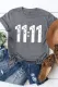 Gray 11:11 Graphic Casual Short Sleeve T Shirt