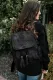 Black Tassel Convertible Backpack with Matching Clutch