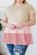 Pink Ruffled Colorblock Babydoll Plus Size Top