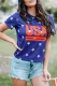 Vintage USA Stripes Cropped Graphic Tee