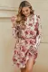 Long Sleeve Ruffled Floral Dress with Waist Tie