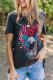 Black USA Eagle American Flag Graphic Print Crewneck T Shirt