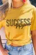 Yellow Success Magnet Leopard Graphic T Shirt