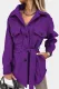 Purple Lapel Button-Down Coat with Chest Pockets