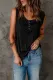 Black Snap Buttons Scoop Neck Tank with Pocket
