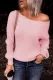 Pink Cut-out Knitted Pullover Sweater