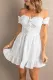 White Corset Detail Off the Shoulder Ruffled Short Dress