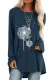 Navy Floral Print Knit Tunic Top