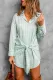 Striped Tie Front Button Shirt Tunic Dress