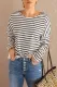 Striped Long Sleeve Top with Lace Trim