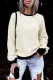 Color-block Trim Fuzzy Solid Paneled Raglan Sleeves Casual Sweatshirt