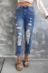 Blue High Waist Distressed Skinny Jeans