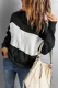 Black Colorblock Turtleneck Loose Knitted Sweater