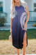 Blue Gradient Pocket Sleeveless Maxi Dress