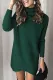 Green Turtleneck Long Sleeve Knitted Sweater Dress