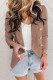Brown Turn-Down Collar Buttons Blazer with Pockets