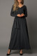 Black V Neck Batwing Sleeve Maxi Dress