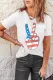 White American Flag Gesture Print Short Sleeve T-shirt