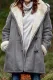 Gray Long Sleeve Hooded Buttons Pockets Duffle Coat
