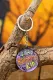Purple Cross-border European and American new Halloween round bat colorful letter KID keychain creative gift